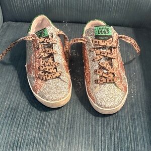 Golden Goose Kids Glitter Sneakers - Silver and Brown